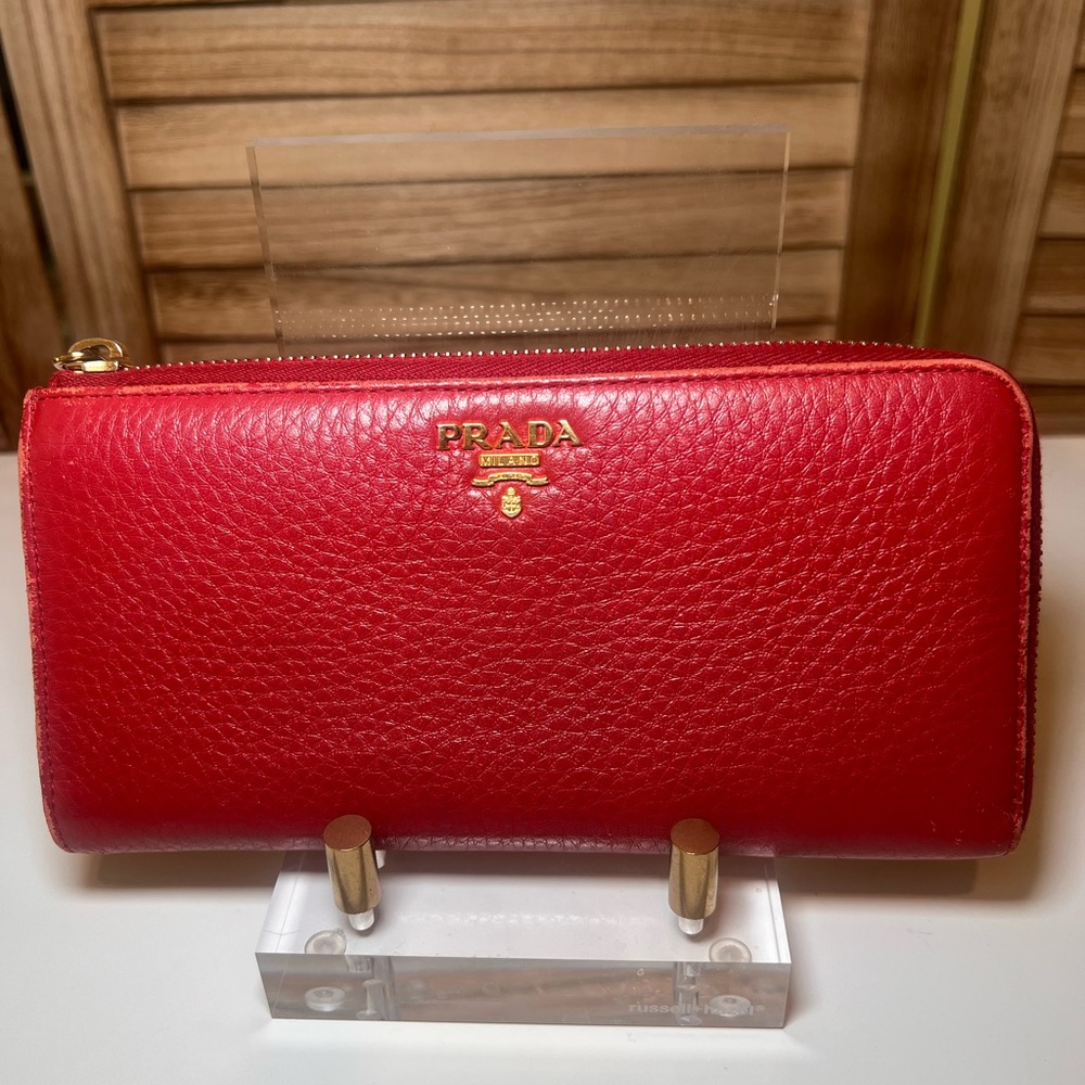 Prada Scarlet Leather Zip Wallet - Picture 13 of 16